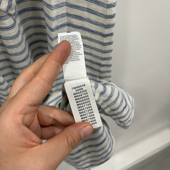 Lucky Brand Scoop Neck Dress Stripe Tie-Waist Blue - Picture 8 of 9